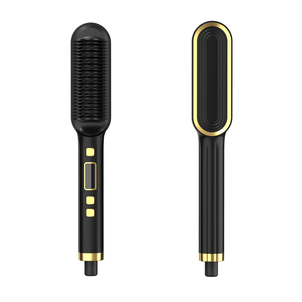 LCD Hair Straightening Comb with Dual-Use Curling Iron